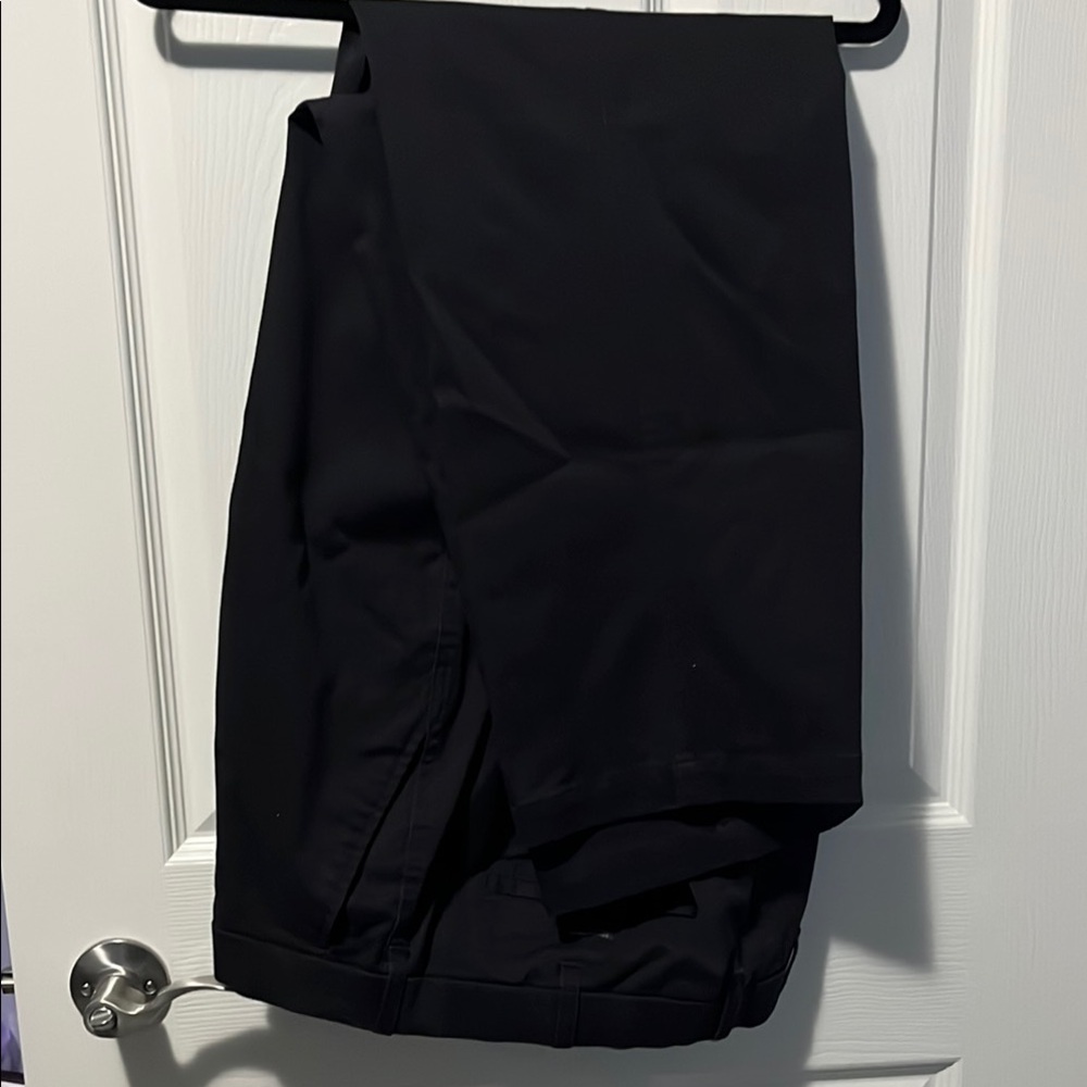 Men's Denver Hayes Black Classic Khaki Pants 42x30 Flextech Stretch Waist Office